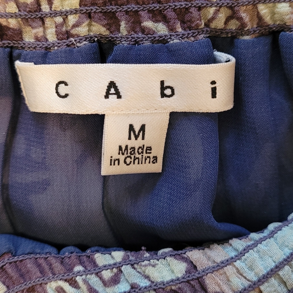 CAbi Long Gossamer Skirt in Size M. Floral with Blues & Purplish Brown. - Picture 9 of 10